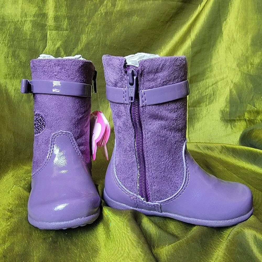 Pampili Purple Sparkly Girls Boots With Rhinestones and Sequins